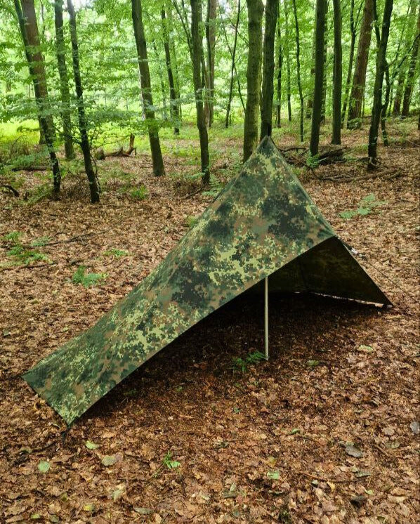 Canvas Lavvu Zelt "Loki" Flecktarn – 1-Personen Bushcraft-Zelt – Made in Germany