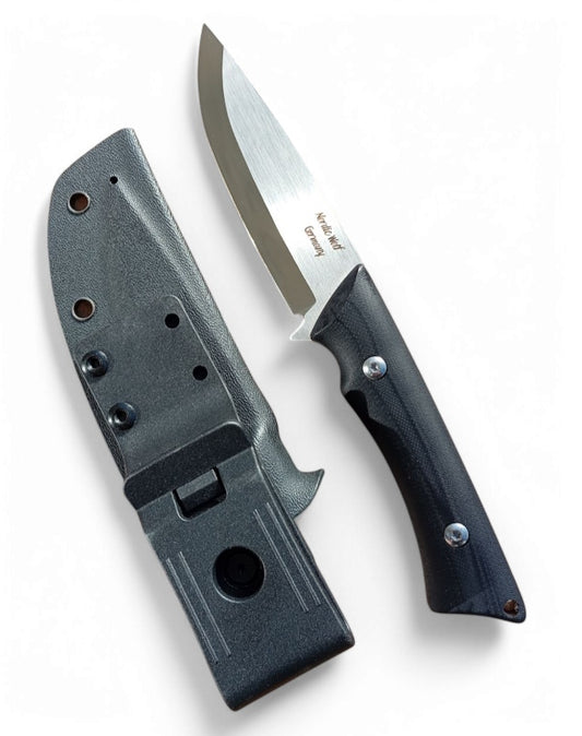 Nordic Wolf "Fenrir"Bushcraft Messer Extrem Scharf, Full Tang, Scandi-Schliff, Kydexscheide