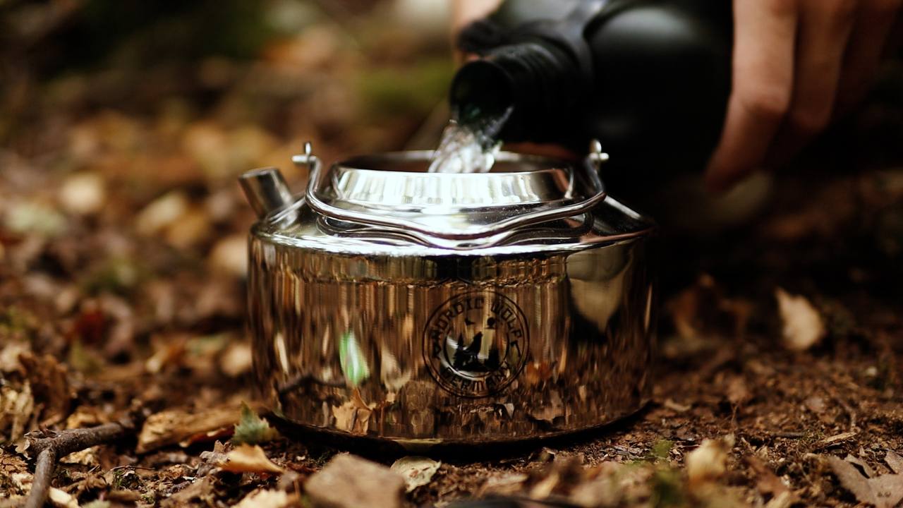 Outdoor kettle made of stainless steel – 1.2 liters