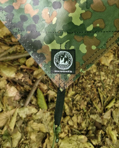 Tarp 3 x 3 Meter – 19 Abspannpunkte – Flecktarn – Canvas-Baumwolle – inkl. Packbeutel