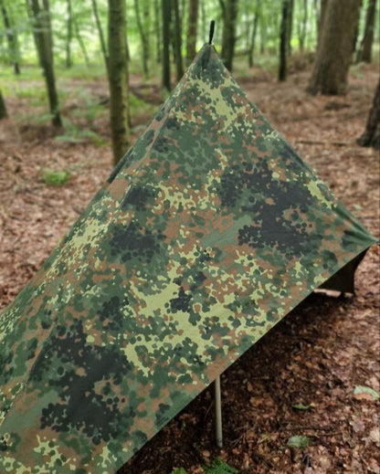 Canvas Lavvu Zelt "Loki" Flecktarn – 1-Personen Bushcraft-Zelt – Made in Germany