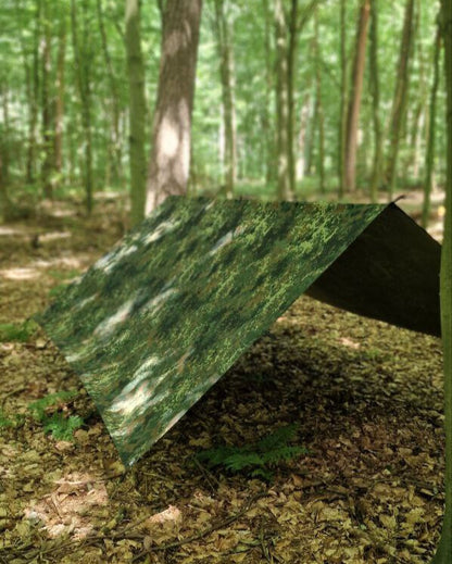 Tarp 3 x 3 Meter – 19 Abspannpunkte – Flecktarn – Canvas-Baumwolle – inkl. Packbeutel